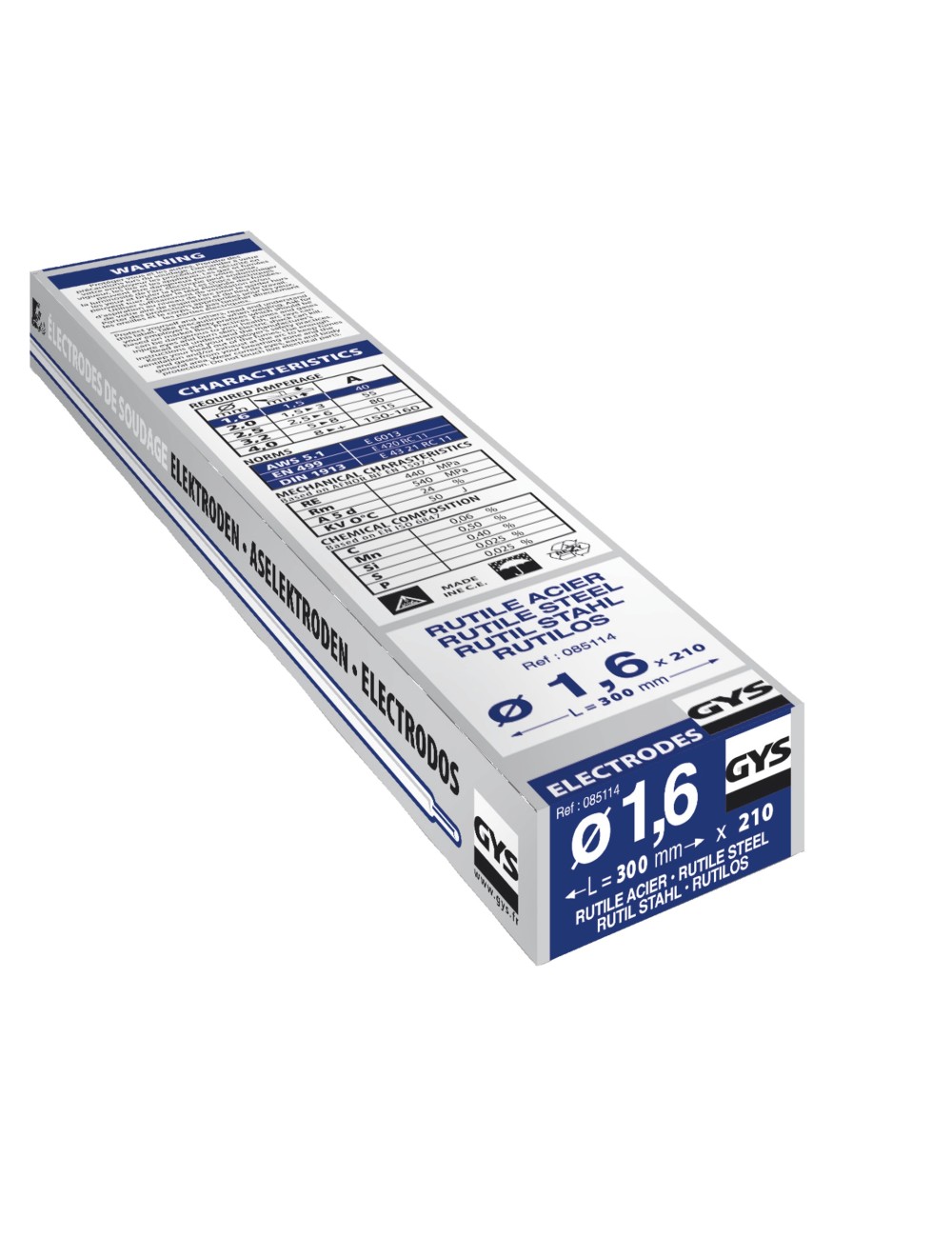 210 Elektroden Rutiles Staal Ø1.6 - Half -Etui